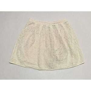Miss Patina London Eyelet Lace Skirt Skort Women's Size Medium Mini A-line Ivory